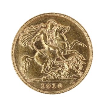 1910 Edward VII Large Head Australia Half Sovereign Coin