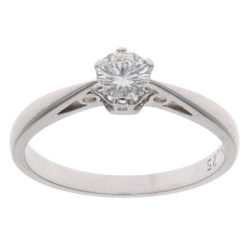 18ct White Gold 0.25ct Brilliant Cut Diamond Solitaire Ring