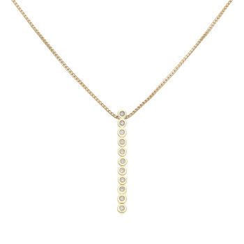 14ct Yellow Gold 0.20ct Diamond Drop Pendant and Chain 18"