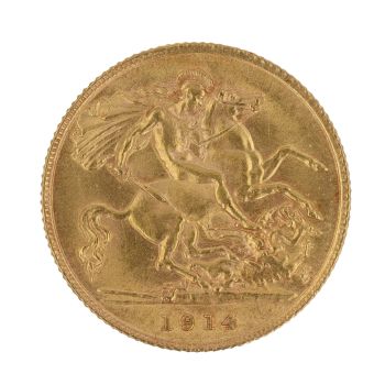 1914 George V Half Sovereign Coin