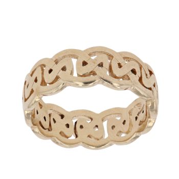 9ct Yellow Gold Patterned Celtic Ring