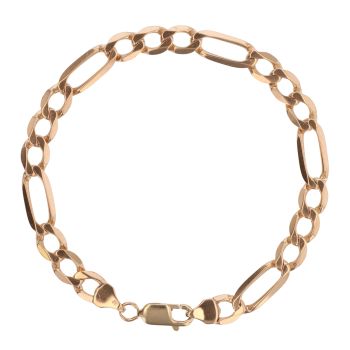 9ct Yellow Gold Figaro Bracelet 8"