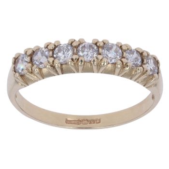 9ct Yellow Gold Cubic Zirconia Half Eternity Ring