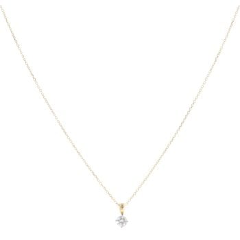 18ct Yellow Gold 0.33ct Brilliant Cut Diamond Solitaire Pendant And Chain 18"