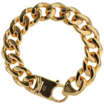 Sterling Silver Gold Plated Curb Bracelet 9"