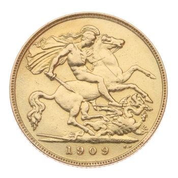 1909 Edward VII Half Sovereign Coin