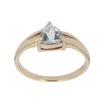 9ct Yellow Gold Aquamarine Single Stone Ring