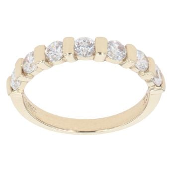 9ct Yellow Gold Cubic Zirconia Half Eternity Ring