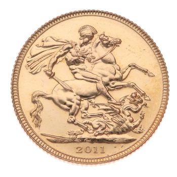 2011 Elizabeth II Fourth Portrait UK Full Sovereign Coin