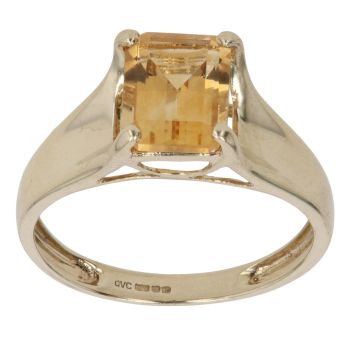 9ct Yellow Gold Citrine Single Stone Ring