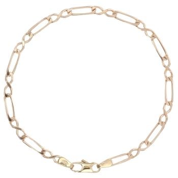 9ct Yellow Gold Figaro Bracelet 7"