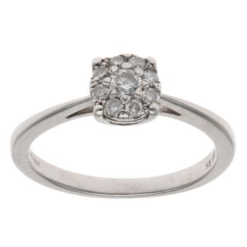 9ct White Gold 0.20ct Brilliant Cut Diamond Cluster Ring