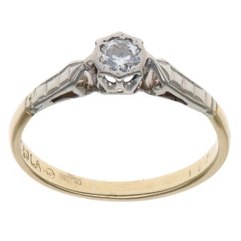 18ct Yellow Gold 0.10ct Brilliant Cut Diamond Solitaire Ring