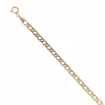 9ct Yellow Gold Double Curb Bracelet 7"