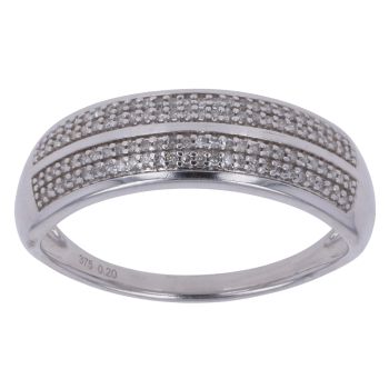9ct White Gold 0.20ct Brilliant Cut Diamond Fancy Ring
