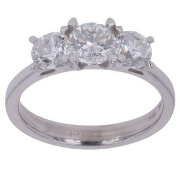 Platinum 1.81ct Brilliant Cut Diamond Trilogy Ring