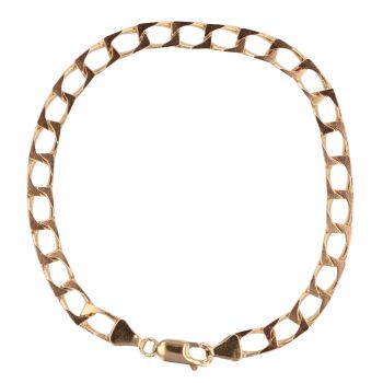 9ct Yellow Gold Square Curb Bracelet 7.5"