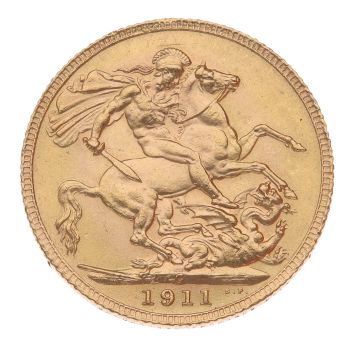 1911 George V Large Head Canada Full Sovereign Coin