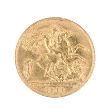 1911 George V Half Sovereign Coin