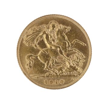 1910 Edward VII Large Head UK Half Sovereign Coin