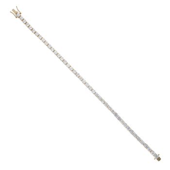 14ct Yellow Gold Cubic Zirconia Tennis Bracelet 7.5"