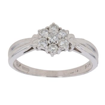 18ct White Gold 0.34ct Brilliant Cut Diamond Cluster Ring
