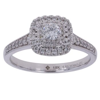 18ct White Gold 0.53ct Brilliant Cut Diamond Cluster Ring