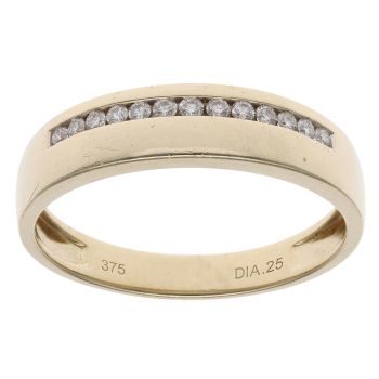 9ct Yellow Gold 0.25ct Brilliant Cut Diamond Signet Ring