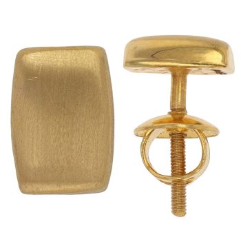 22ct Yellow Gold Matte Barrel Stud Earrings