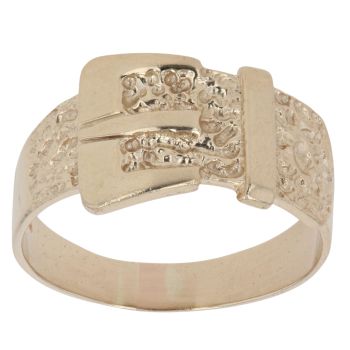 9ct Yellow Gold Textured Buckle Ring