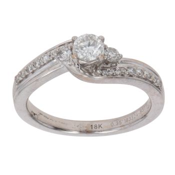 18ct White Gold 0.35ct Brilliant Cut Diamond Solitaire Ring