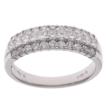 18ct White Gold 1.00ct Brilliant Cut Diamond Cluster Ring