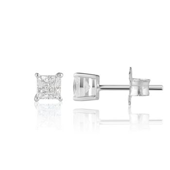 9ct White Gold Princess Cut Lab Grown 0.50Ct Diamond Studs