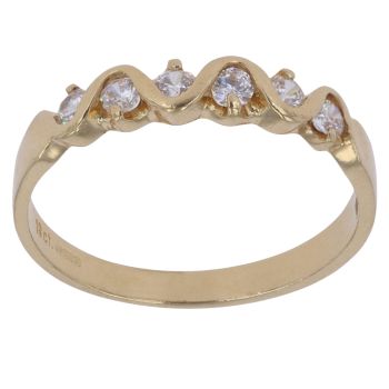 18ct Yellow Gold Cubic Zirconia Half Eternity Ring