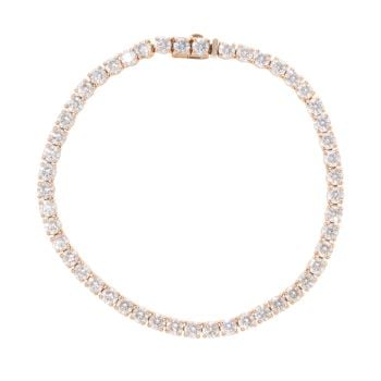 18ct Rose Gold 7.00ct Diamond Tennis Bracelet 7"