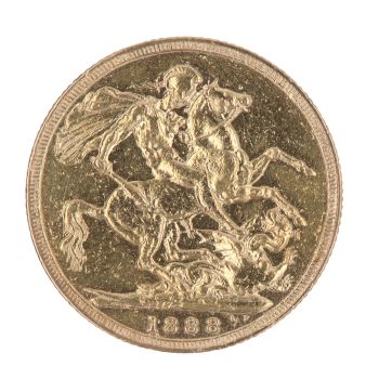 1888 Victoria Jubilee Head UK Full Sovereign Coin