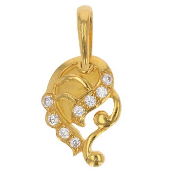 22ct Yellow Gold Cubic Zirconia Paisley Pendant