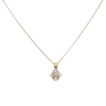 18ct Yellow Gold 0.30ct Brilliant Cut Diamond Pendant and Chain 16"