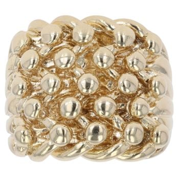 9ct Yellow Gold Five Row Keeper Ring