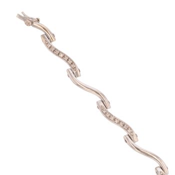 9ct White Gold Cubic Zirconia Bracelet 6.5"