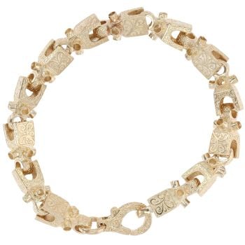 9ct Yellow Gold Lego Bracelet 8.5"
