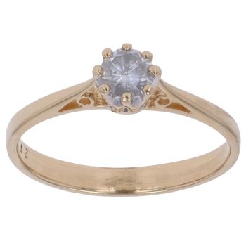 18ct Yellow Gold 0.28ct Brilliant Cut Diamond Solitaire Ring