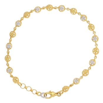 22ct Yellow And White Gold Fancy Granulation Bracelet 7"