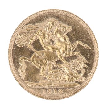 1912 George V Large Head UK Full Sovereign Coin
