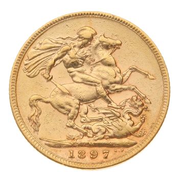 1897 Victoria Old Head Australia Full Sovereign Coin