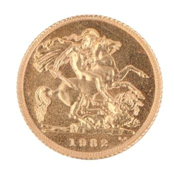 1982 Elizabeth II Half Sovereign Coin