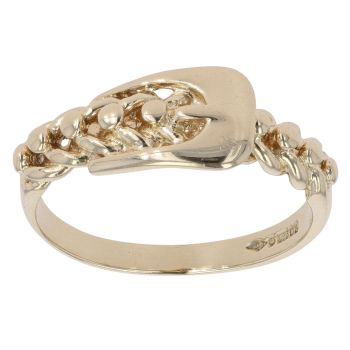 9ct Yellow Gold Keeper Buckle Ring