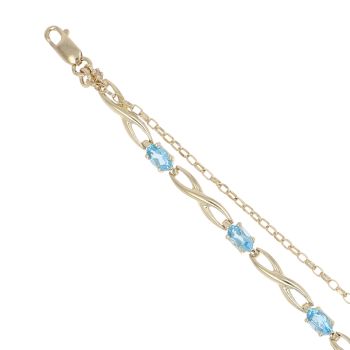 9ct Yellow Gold Topaz Bracelet 7"
