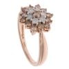 9ct Rose Gold 1.00ct Brilliant Cut Colourless And Brown Diamond Cluster Ring