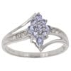 9ct White Gold 0.05ct Diamond And Purple Gemstone Cluster Ring
